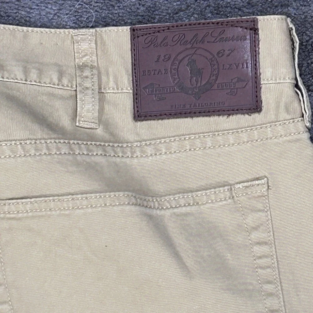 Polo Ralph Lauren Mens 40x32‎ Tan Khaki Five Pocket Straight Leg Chino Pants